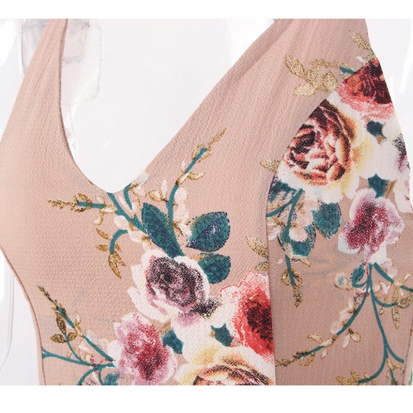 Floral Print Asymmetrical Sleeveless Maxi Dress - Picture 6 of 7